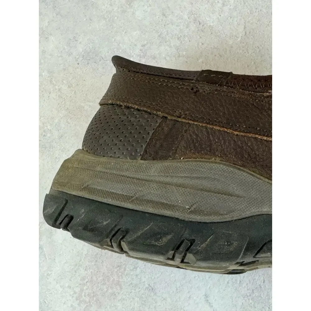 Skechers Slip-ins Relaxed Fit Knowlson Brown Leather Shoes 205188 Men 9.5 X-Wide